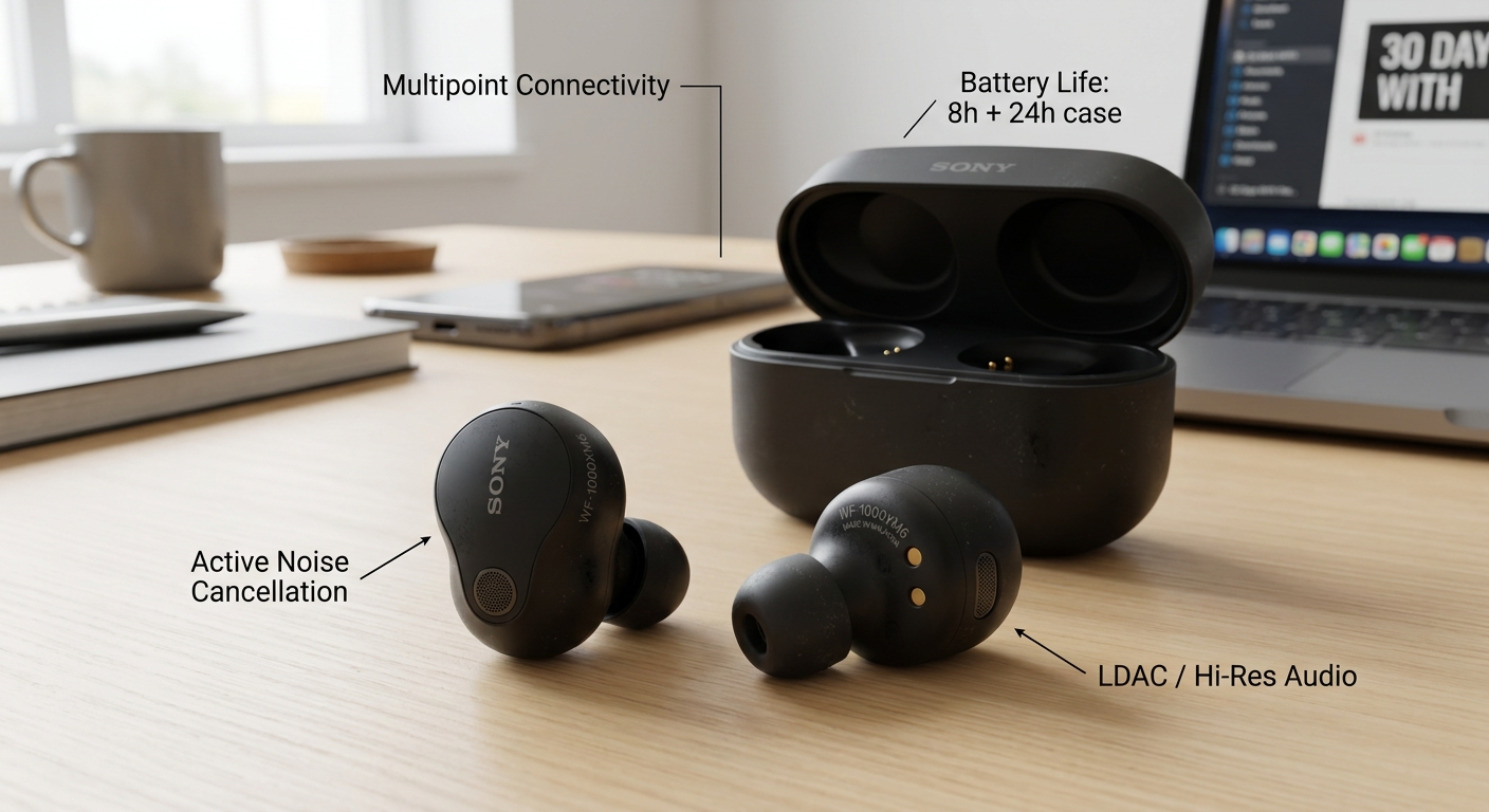 Sony WF-1000XM6 earbuds being unboxed in Rahim Yar Khan